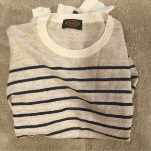 Tod’s | Men’s Fisherman Striped Sweater Navy Cream